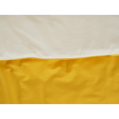 Povlak na visco polštář DOUBLE bavlna popelín 45x75 cm - hořčicová/kávová