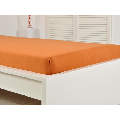 Prostěradlo Jersey bavlna 180x200 - Cihlově hnědá