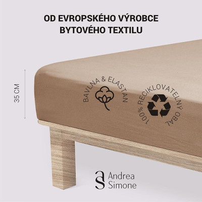 Jersey Lycra prostěradlo Andrea Simone boxspring - Taupe Gray (17-0808)