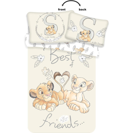 Povlečení Dětské do postýlky 100x135+40x60 - Lion King best friends